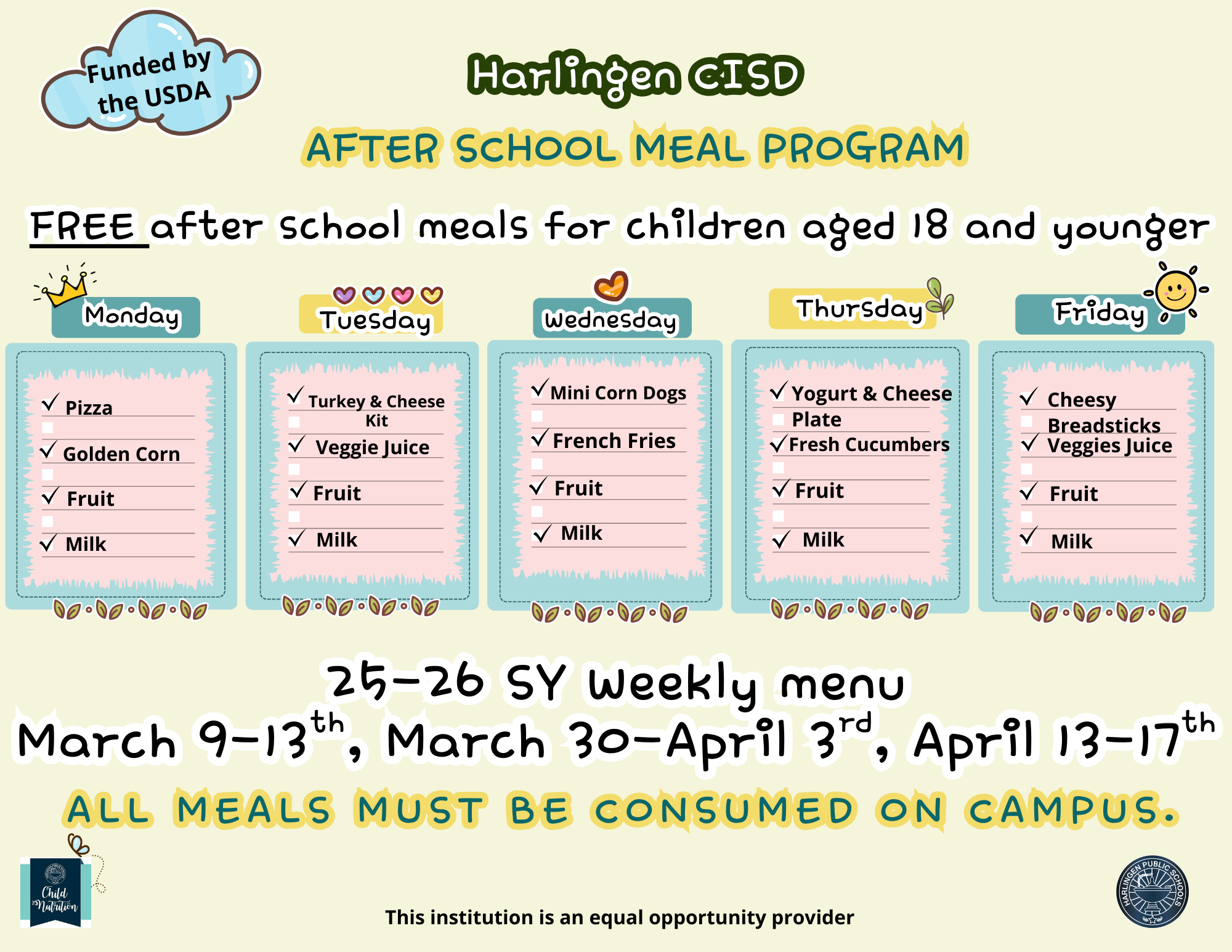 Supper Menus/CACFP Wk1